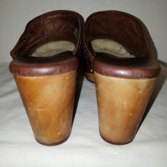 Ugg Australia Vivica Brown Leather Mule Clogs 7 - Picture 8 of 13